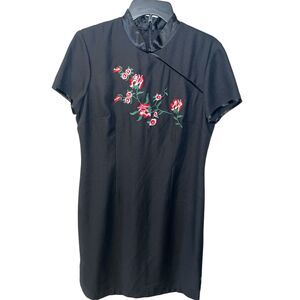 Rampage CDC Dress Womens Sz 12 Floral Embroidered Asian Inspired Vintage Y2K New